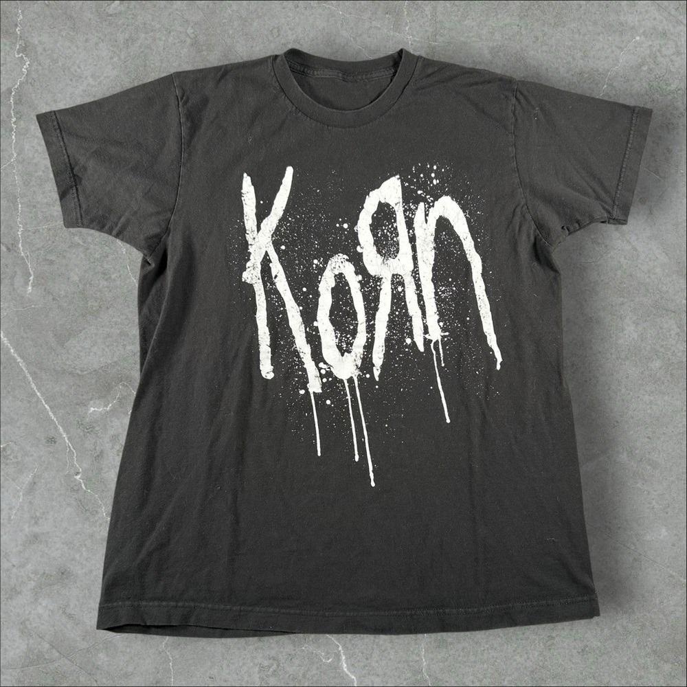 Vintage Korn Shirt Mens Medium Black Y2K Nu Metal Band Still A Freak 2000s Goth